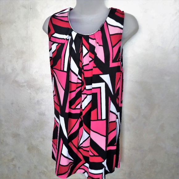 Worthington Tops - Worthington Geometric Sleeveless Blouse EUC L